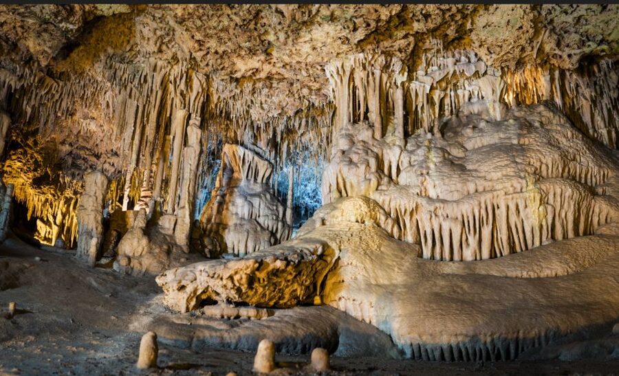 Alcudia: Half-day Caves of Hams, Blue Caves and documentary - The Blue Cave and its LED display