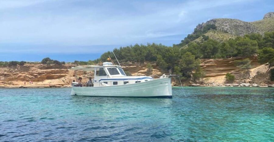 Alcudia: Private Sunset Boat Trip with Glass of Wine & Snack - A glass of cava, a white wine, and a Mallorcan snack