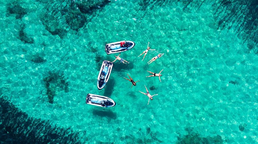 Calanova: Doble Jet Ski excursion with guide - Leaving Port Calanova near Cala Mayor