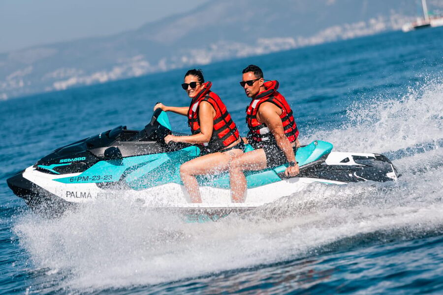 Calanova: Doble Jet Ski excursion with guide - Sharing one jet ski for a fast coastal ride