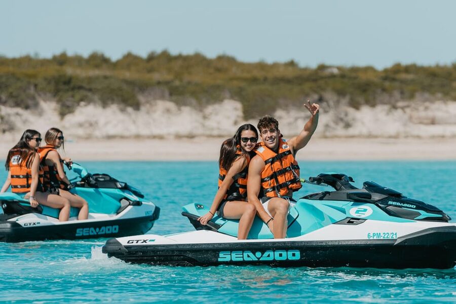 Can Picafort: Guided Playa de Muro Jet Ski Tour with Photos - What 30 minutes on the jet ski feels like