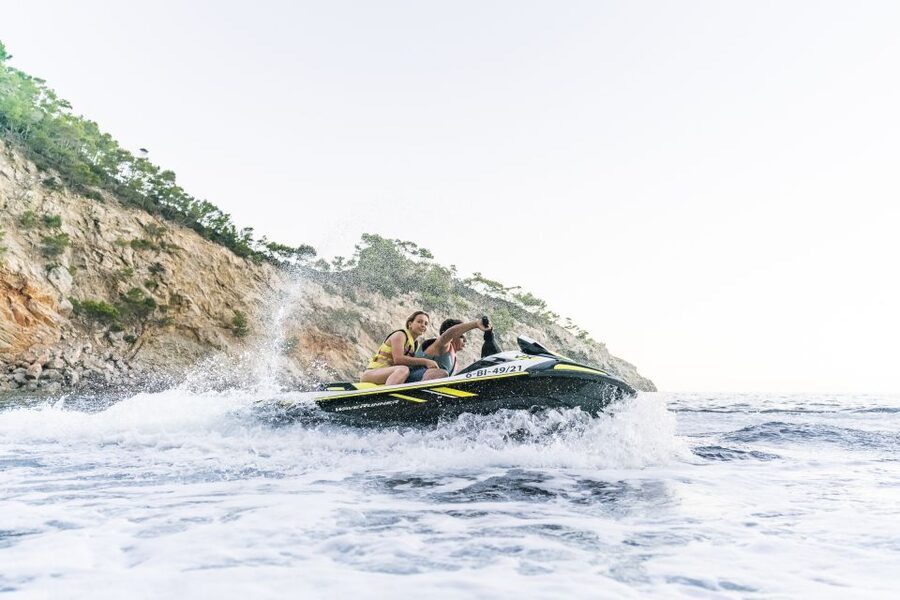 Mallorca: Alcudia Bay Jet Ski Tour - Leaving Alcudia harbor for open water