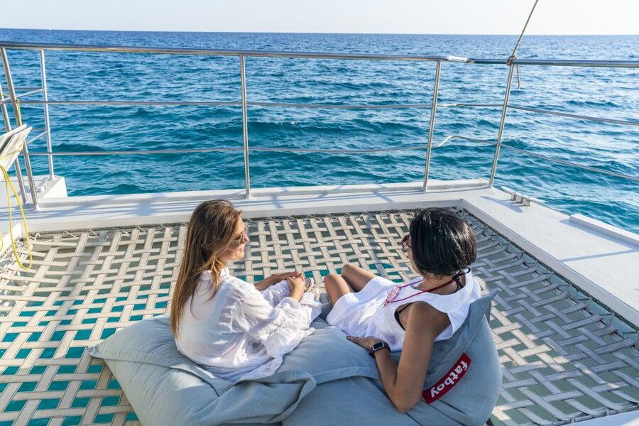 Palma: Catamaran Cruise with Swimming and Snorkelling - Sailing out from Playa del Arenal
