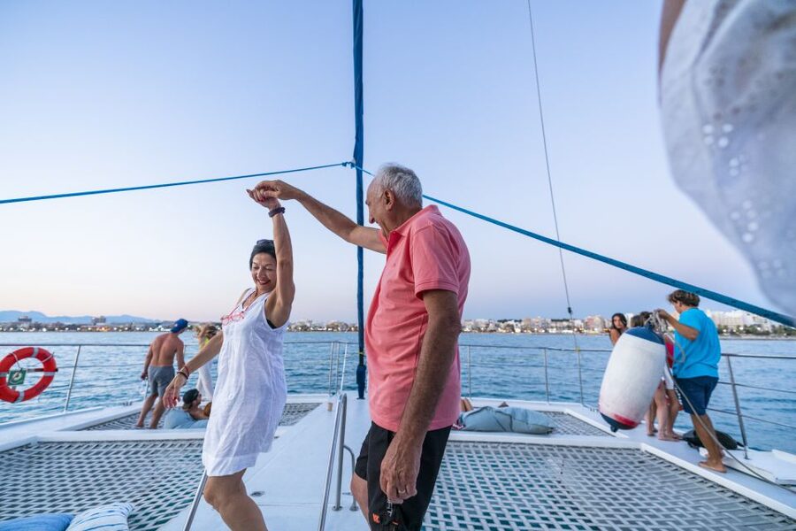 Palma: Catamaran Cruise with Swimming and Snorkelling - The swimming stop, with ladders and jumping points