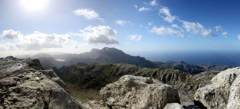 Puig Massanella , the highest accessible summit on Mallorca - Reaching the summit at 1,364 meters