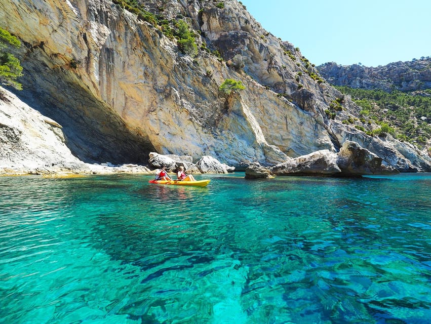 Sant Elm: Guided kayak tour to Cala en Tío with caves - Starting in Sant Elm with a short safety briefing