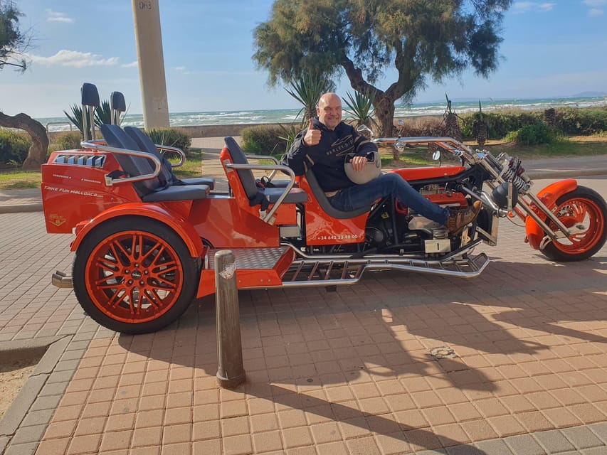 V8 Trike Tour mit Fahrer/Guide für max 4Gäste - Cala Fornells and the quieter coves